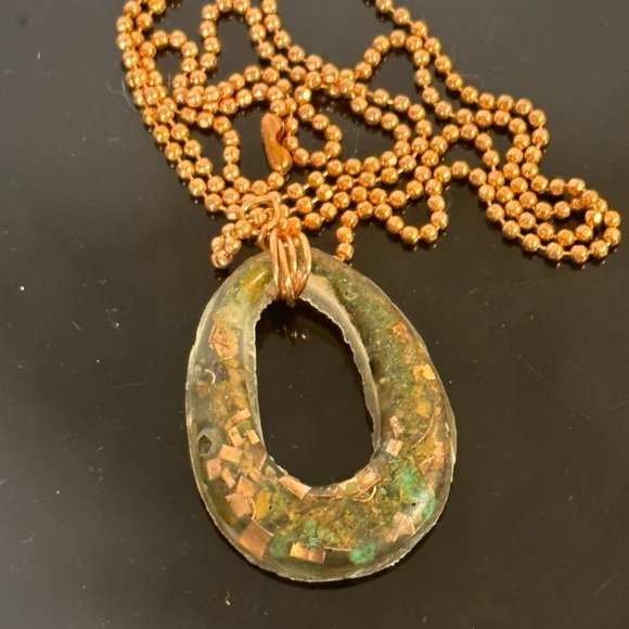 Conceptual Subculture Jewelry - Genuine Turquoise Herkimer Diamond Quartz Crystal Healing Energy Pendant EMF